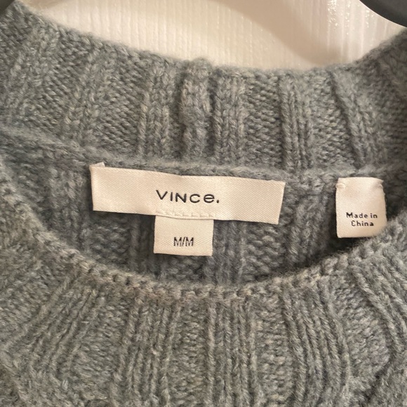 Vince Interlocking Cable Knit Merino Blend Sweater - Picture 3 of 6